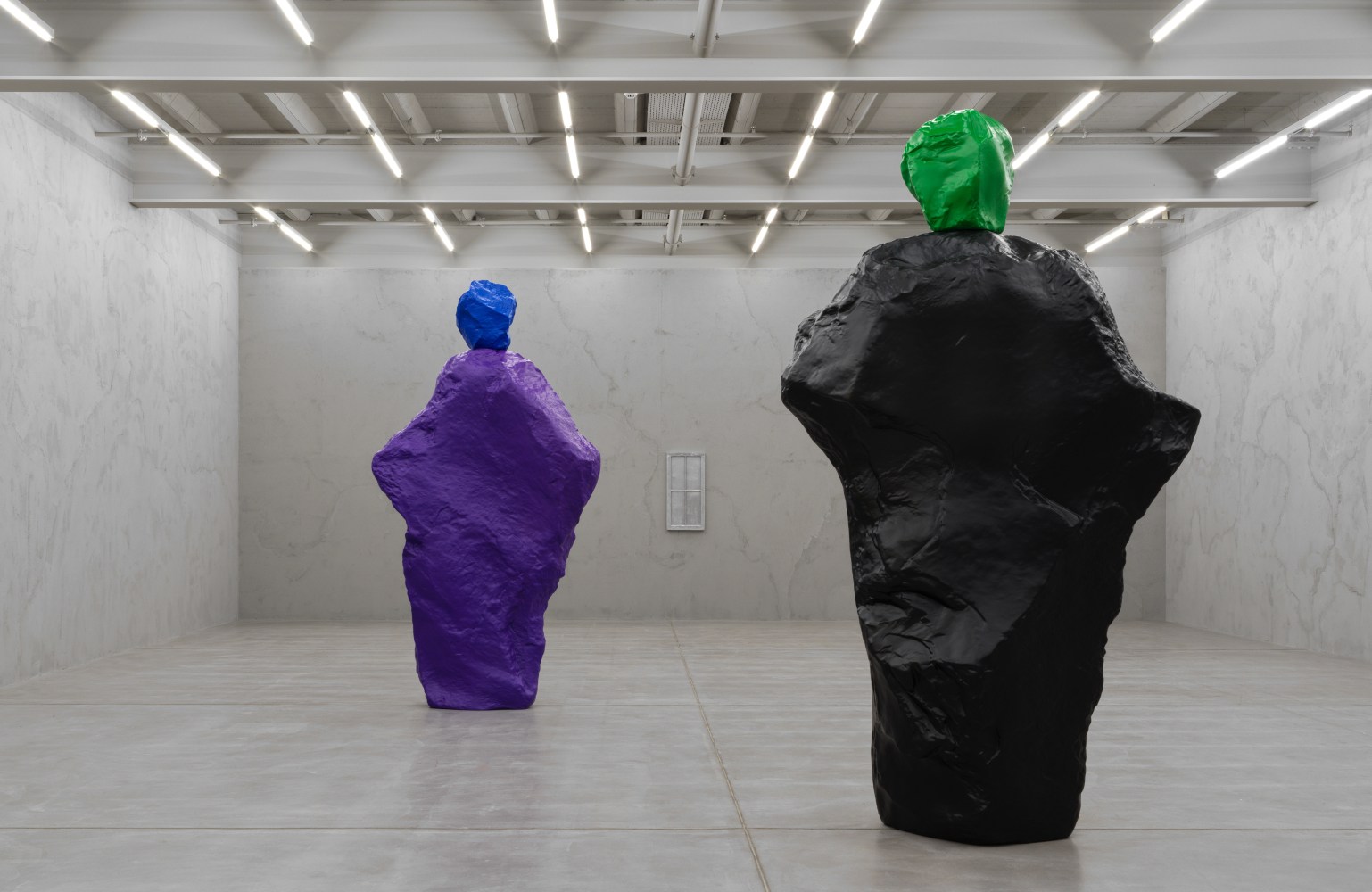 Installation view of sculptures by Ugo Rondinone