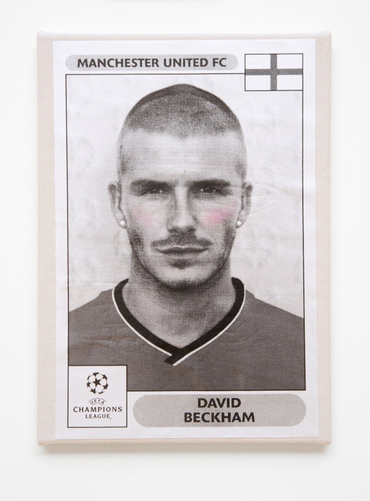 wall work with photography of David Beckham by Sarah Ortmeyer