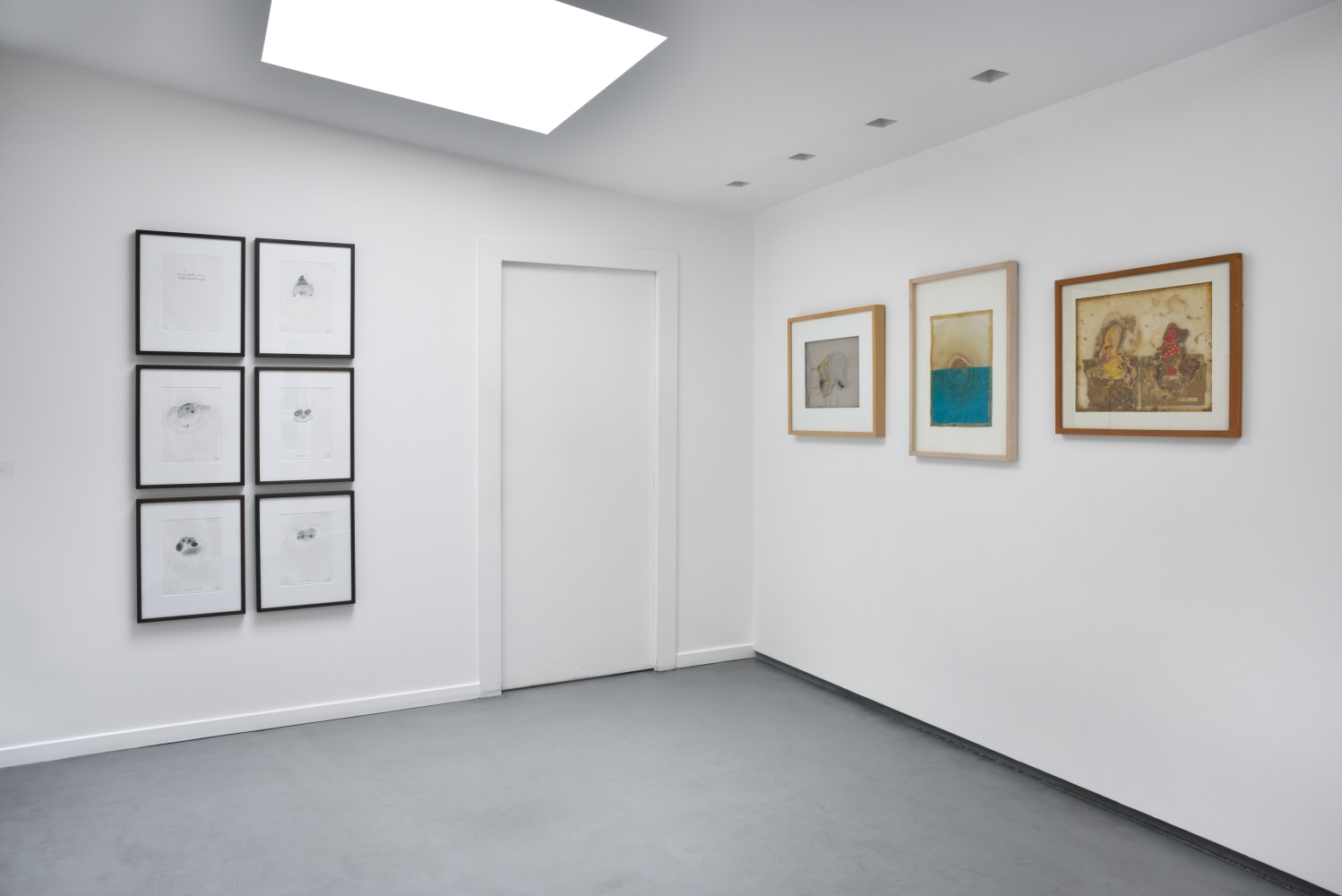 Installation view of paintings by Diether Roth