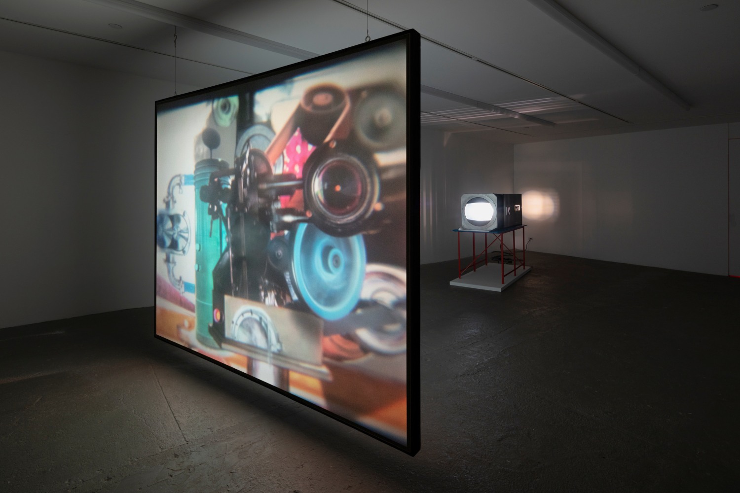 Installation view of video work by Alex Hubbard