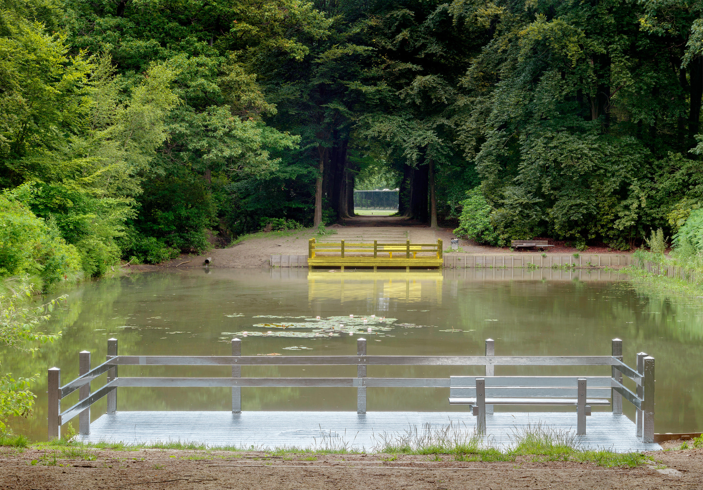 Installation view of living art installation by Ugo Rondinone