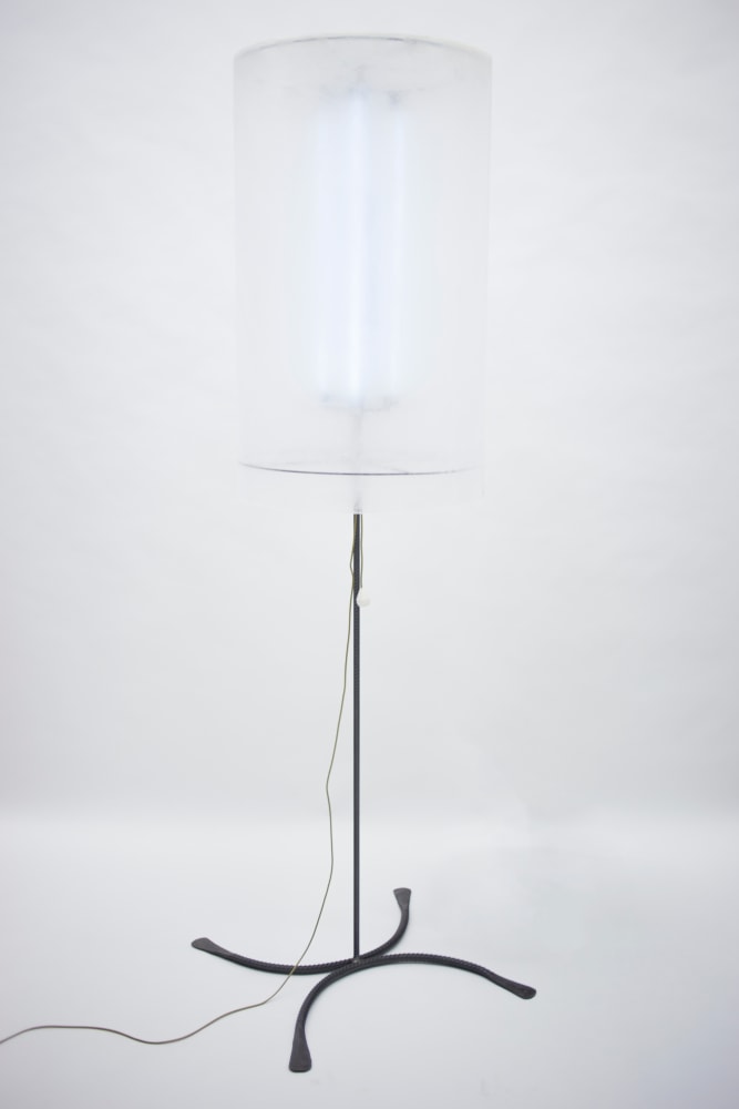Large Lamp

2005/2023

Steel, acrylic, electronic supplies, fluorescent tubes

Unlimited edition

Total dims. 282 x 82 x 92 cm / 111 x 32 1/4 x 36 1/4 in

Lampshade 125 x 73 cm

&amp;copy; Franz West Estate