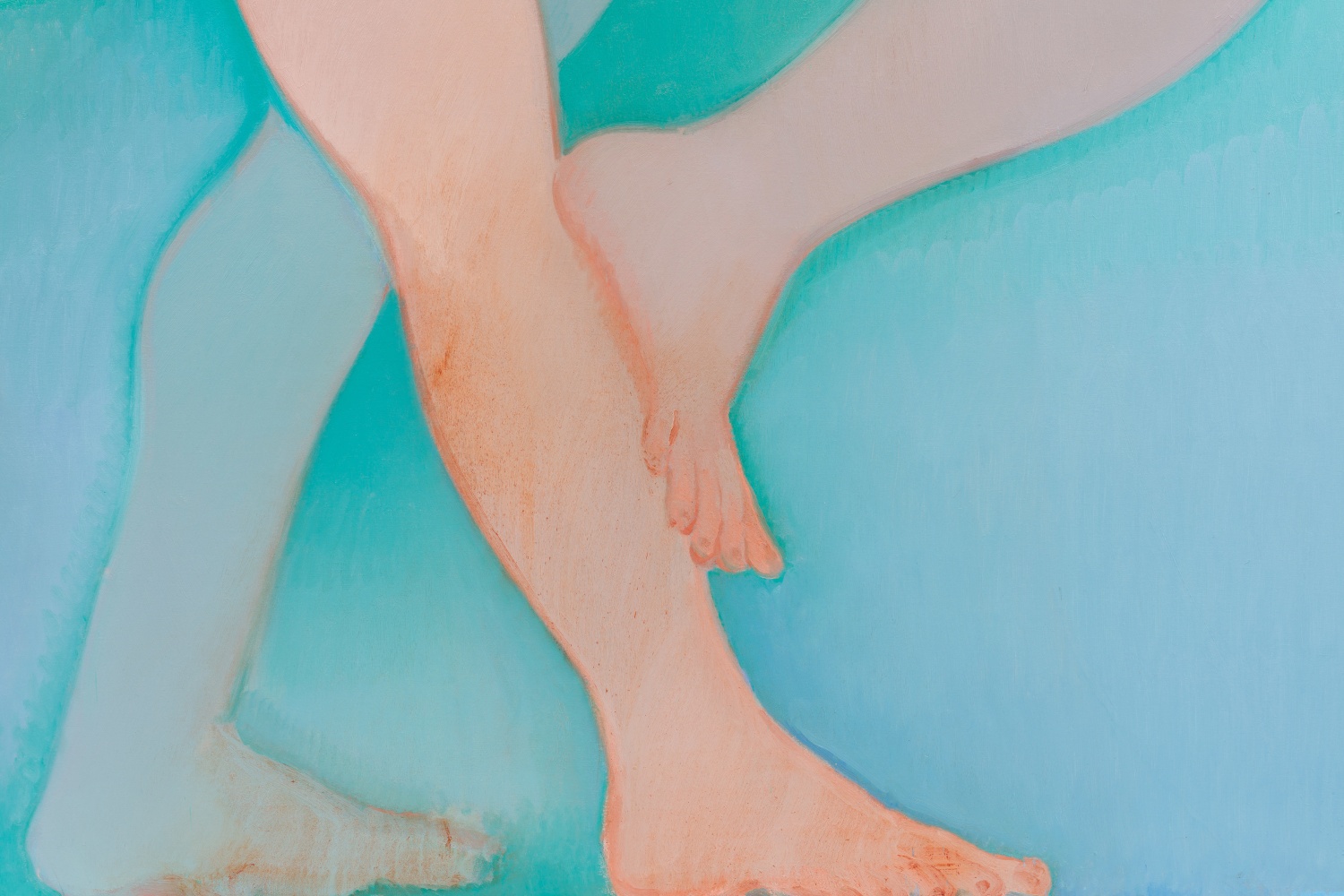 painting of two women in water by Sofia Mitsola