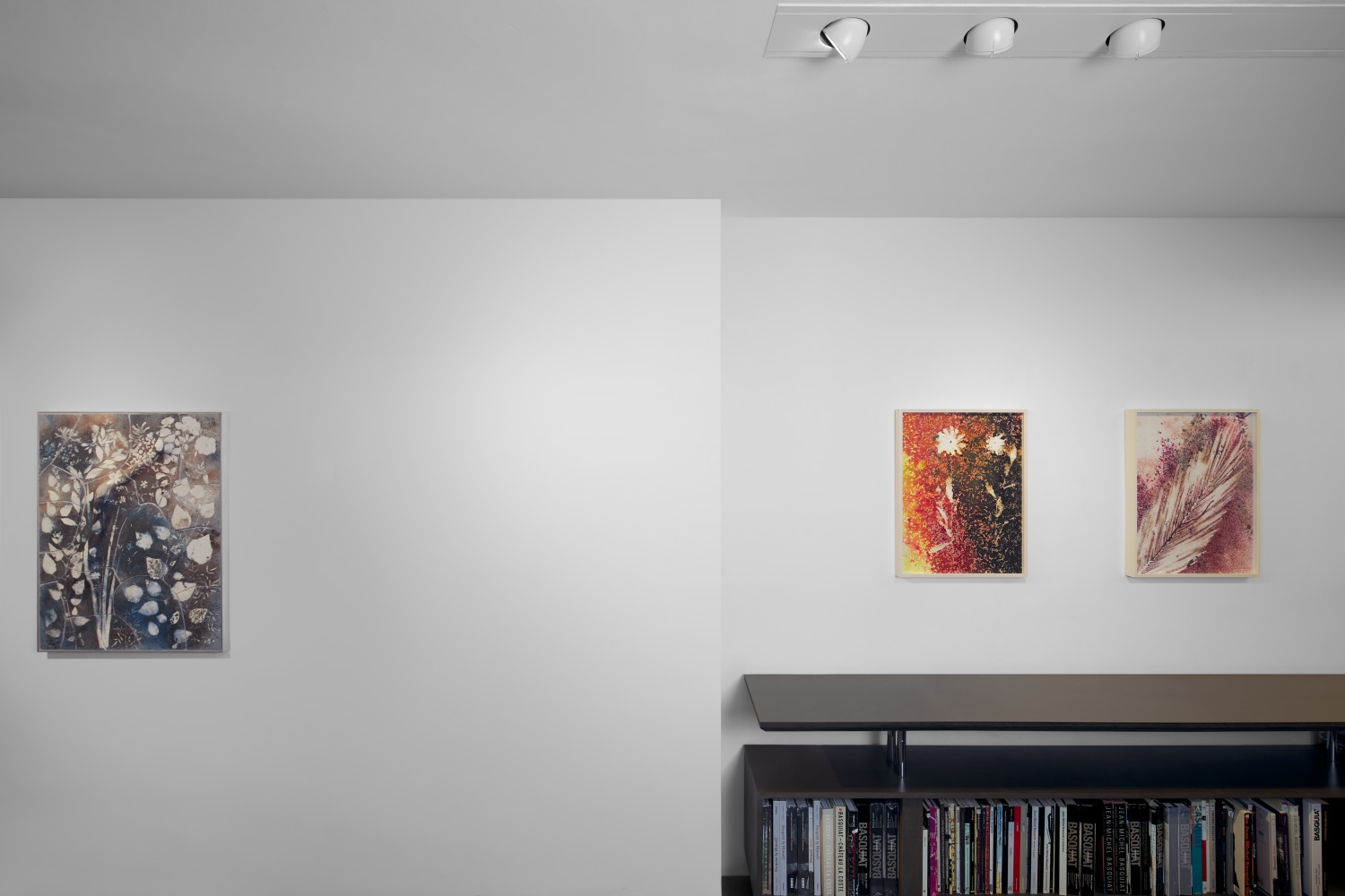 Installation view, Jean-Marie Appriou, Sam Falls, Shara Hughes, Galerie 75 Faubourg, Paris, 2021