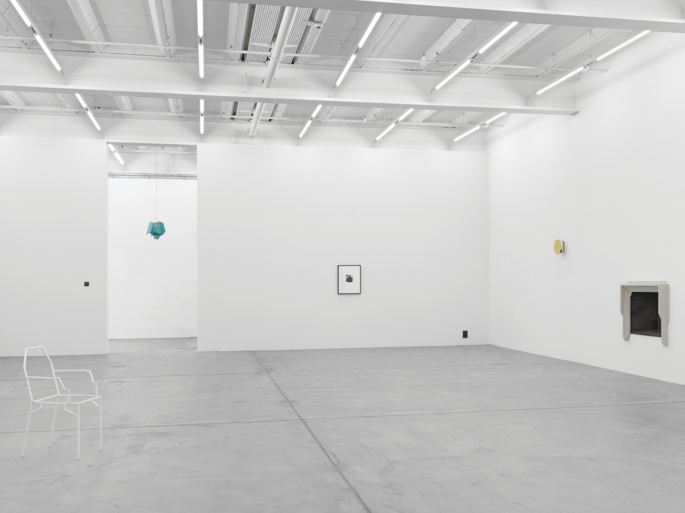 Installation view of Martin Boyce sculpture and photography exhibition