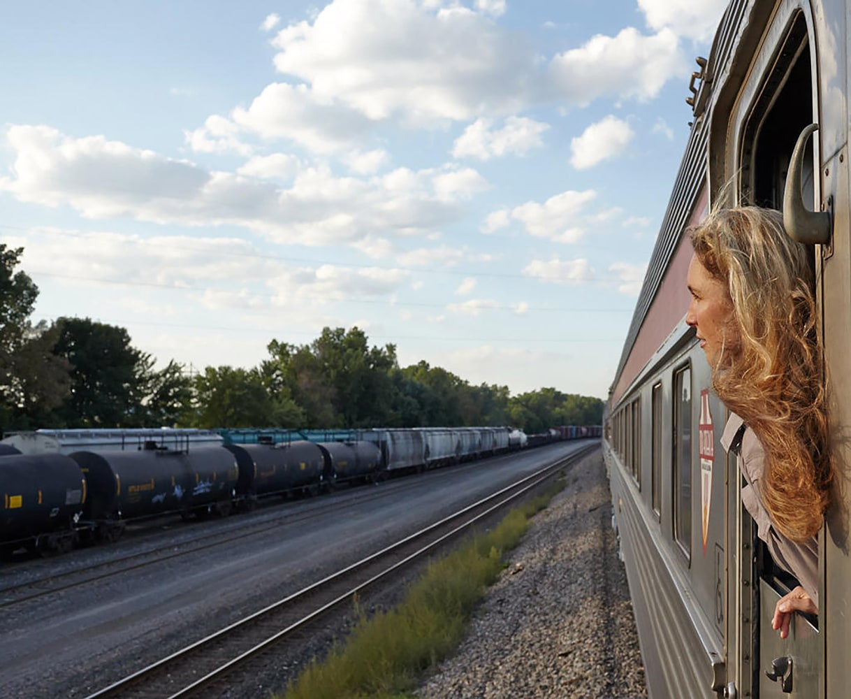 Installation view of living art installation by Doug Aitken