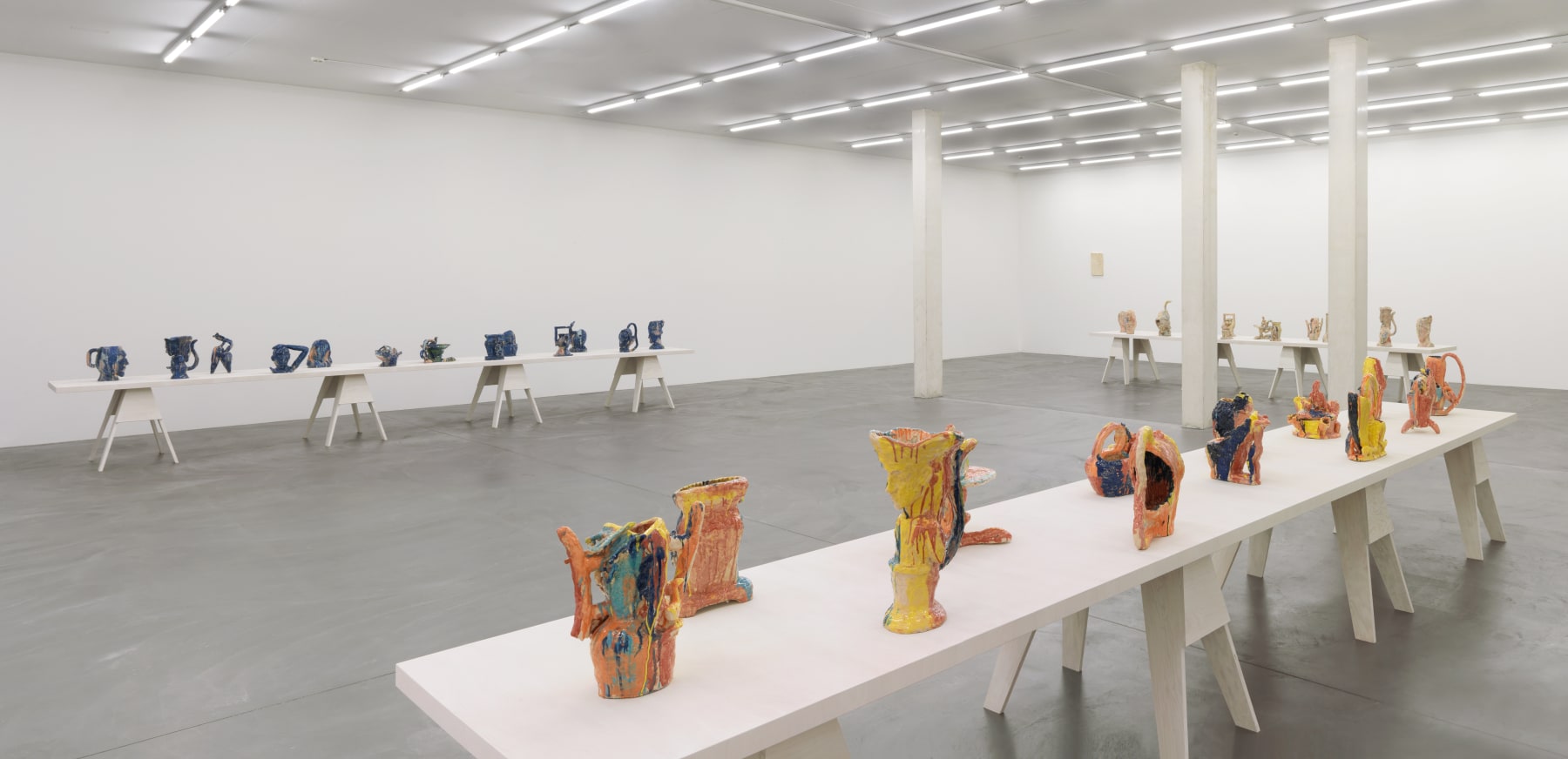Installation view of Andrew Lord sculptures and reliefs exhibition