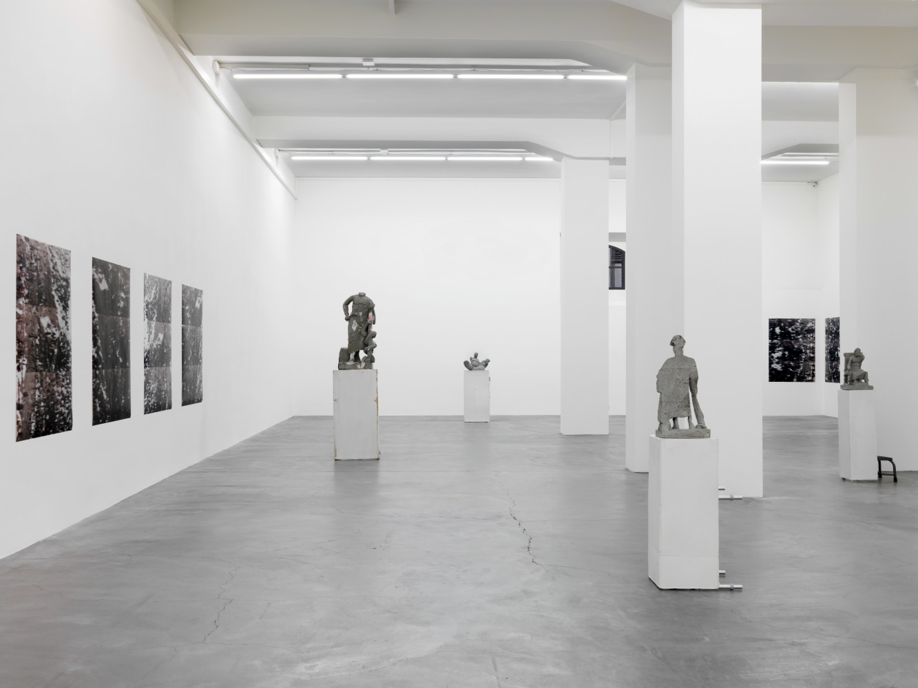 Installation view of Justin Matherly sculpture and monoprint exhibition