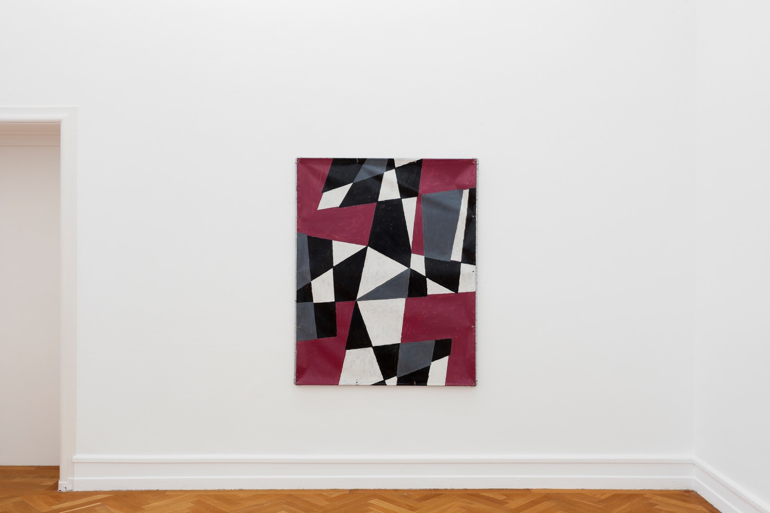 Installation views of paintings by Valentin Carron