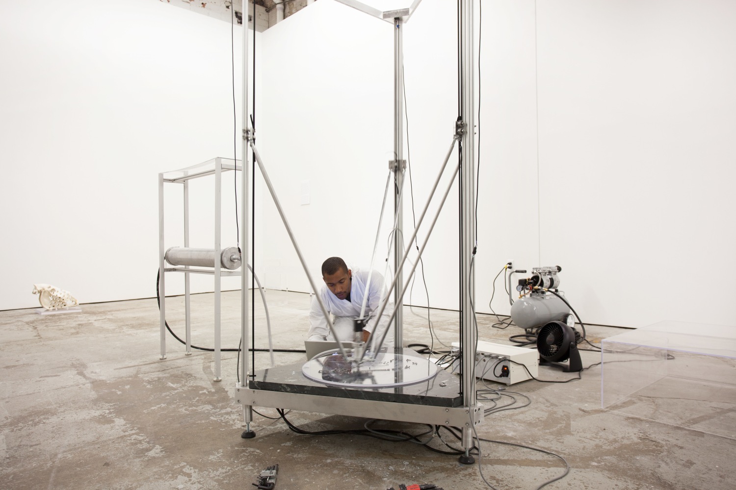 Installation view of sculptures by Matthew Angelo Harrison