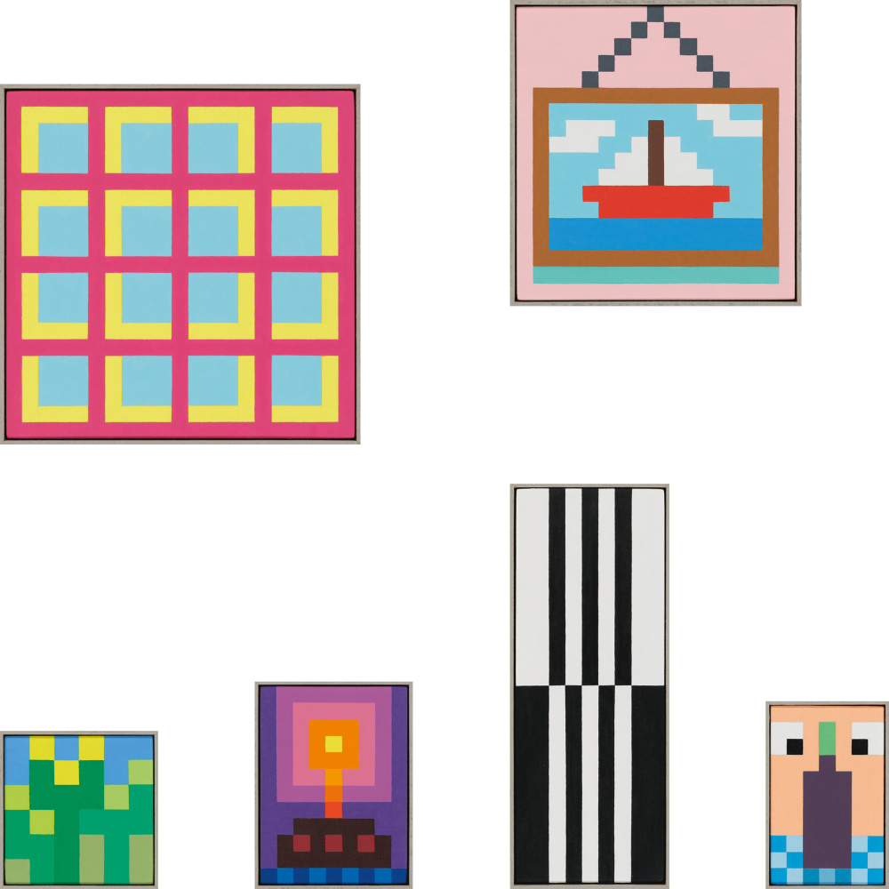 Image of six small paintings by Jean-Frédéric Schnyder