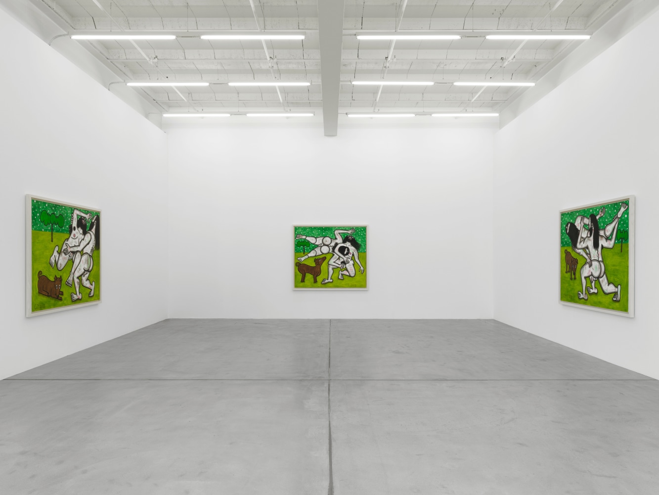 Installation view of Carroll Dunham painting exhibition