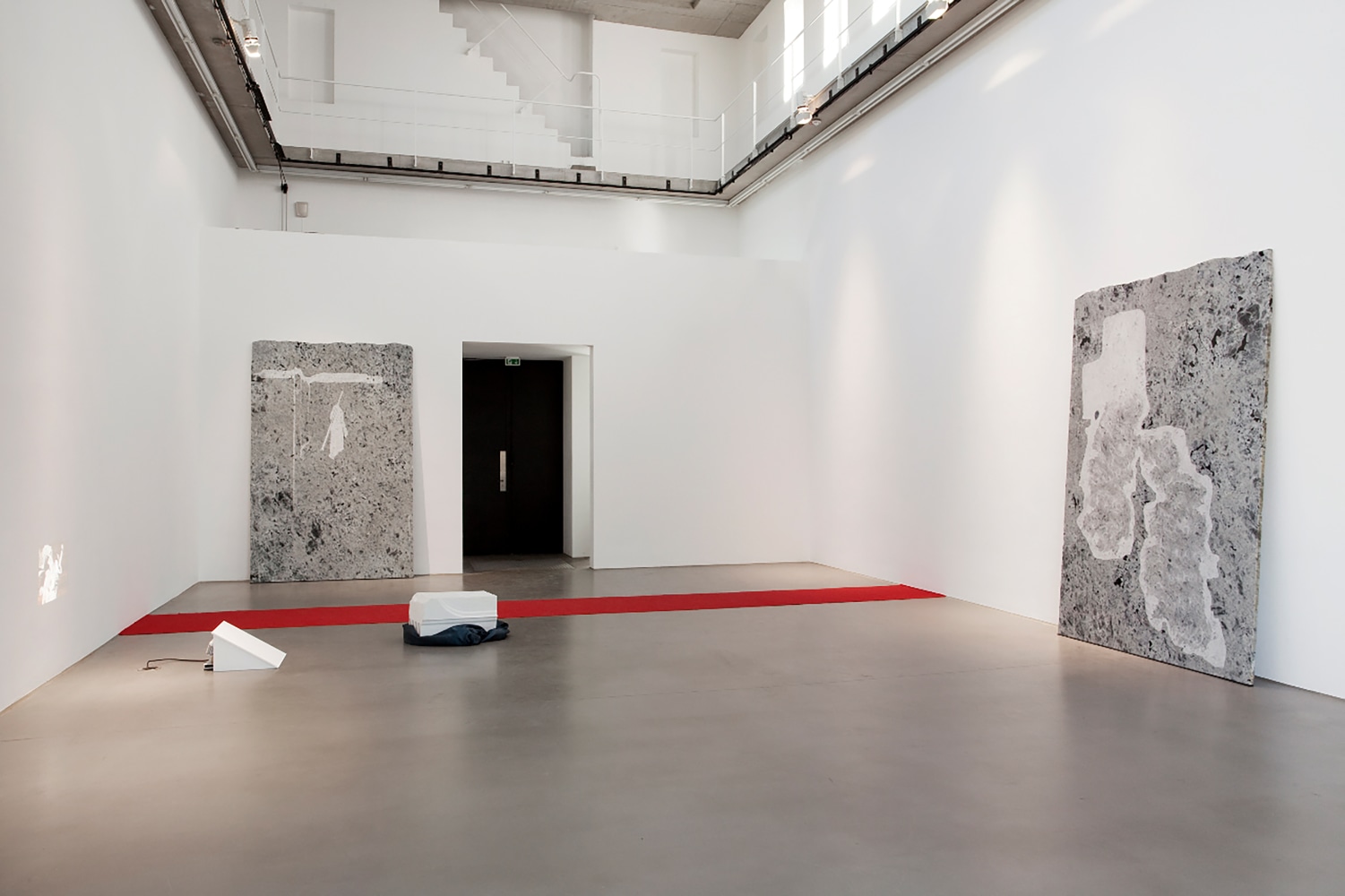 Installation view of sculptures by Trisha Donnelly