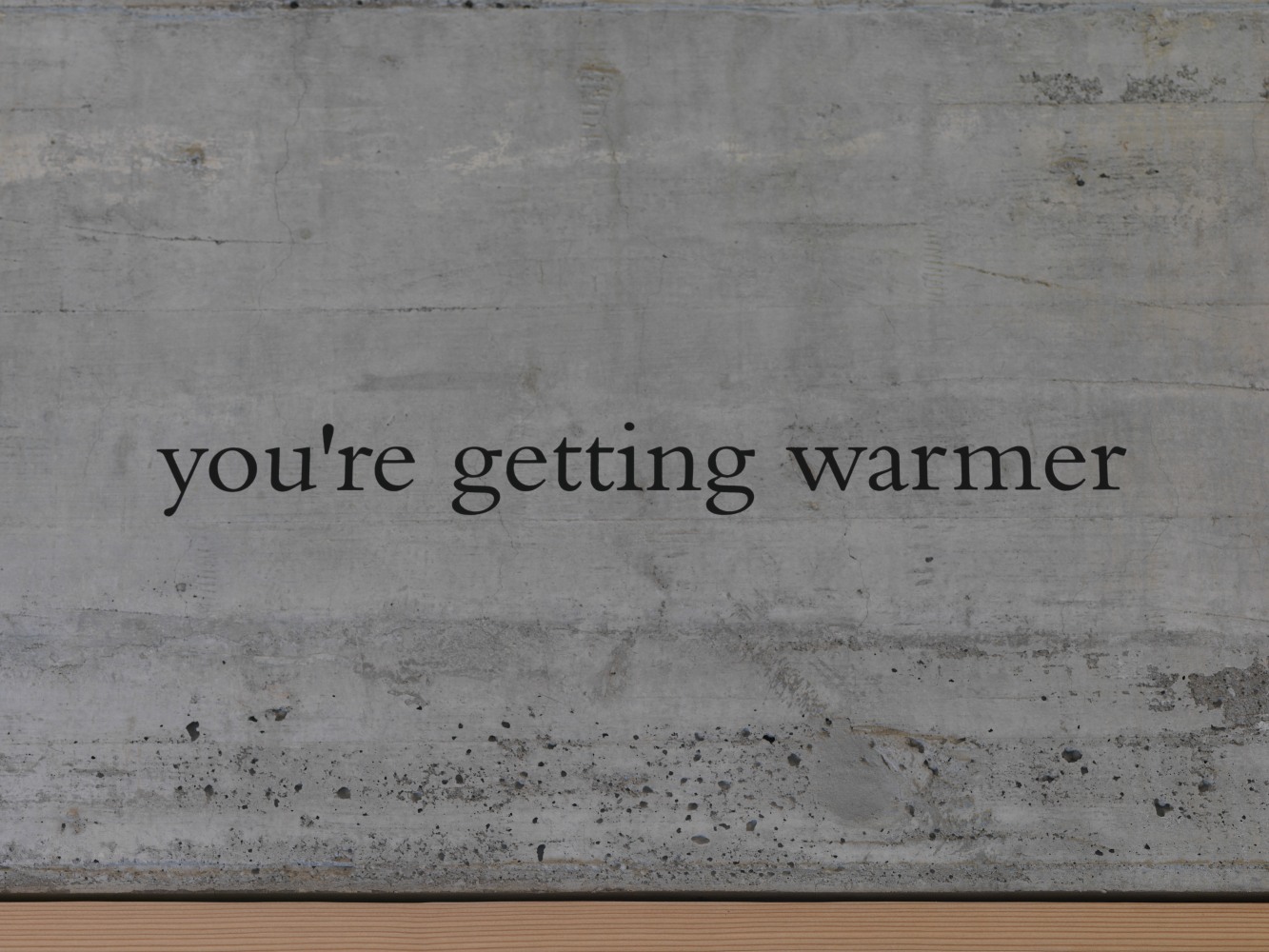 Douglas Gordon I AM HIDE 2007 Vinyl text in matt black on wall, Bembo font, lower case, 15 lines Letter height 3,8 cm