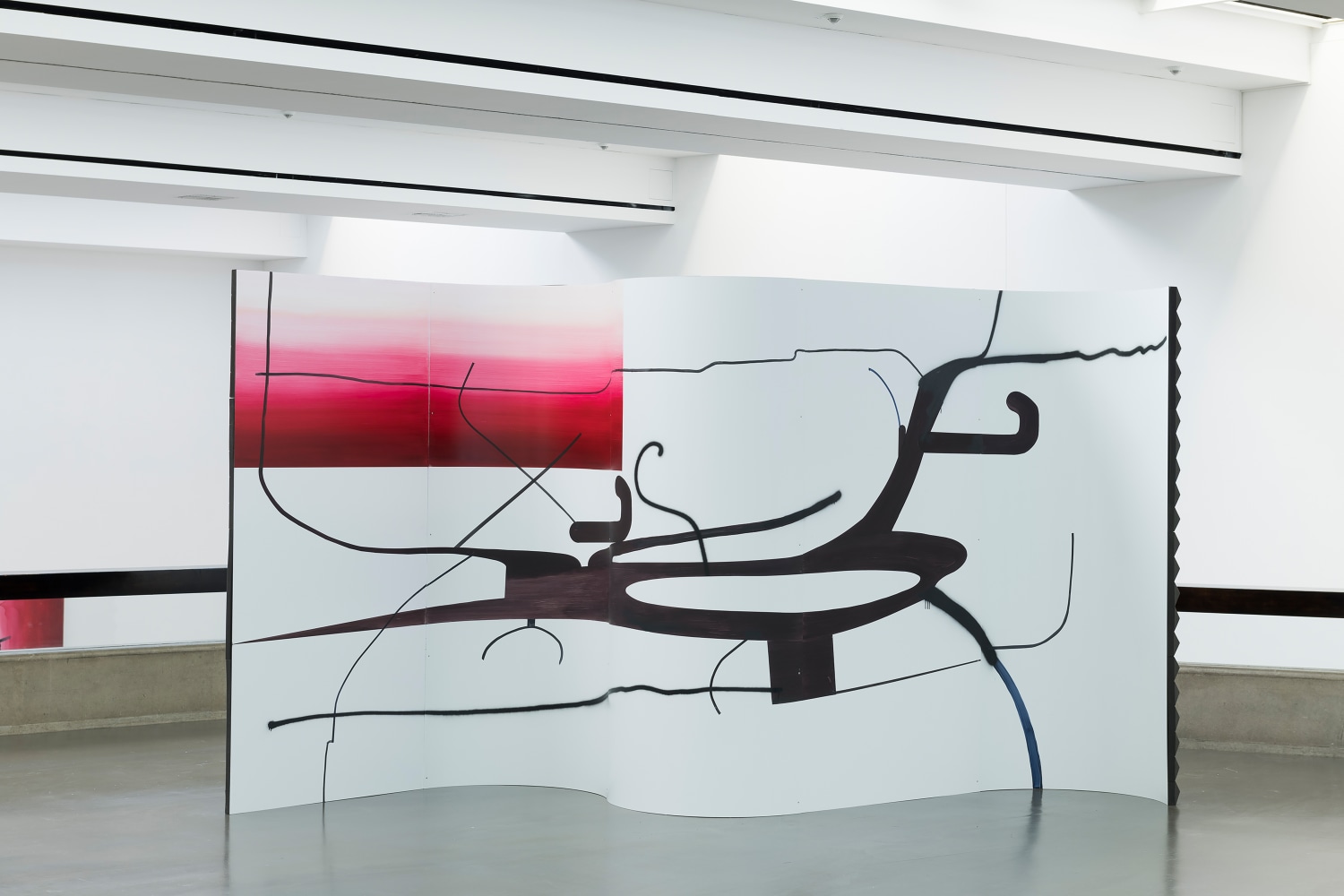 Installation view of paintings by Albert Oehlen and Carroll Dunham