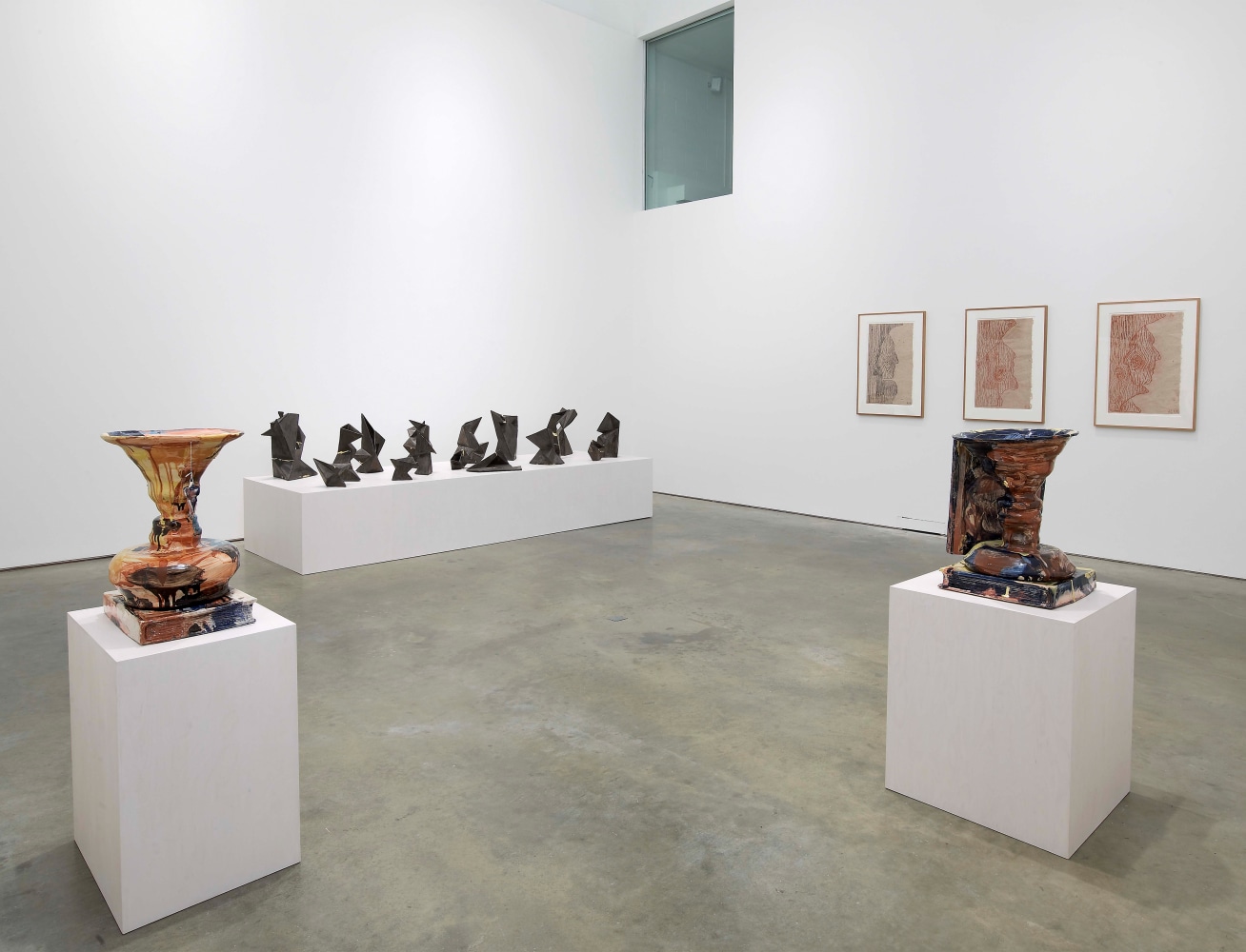 Installation view of sculptures by Andrew Lord