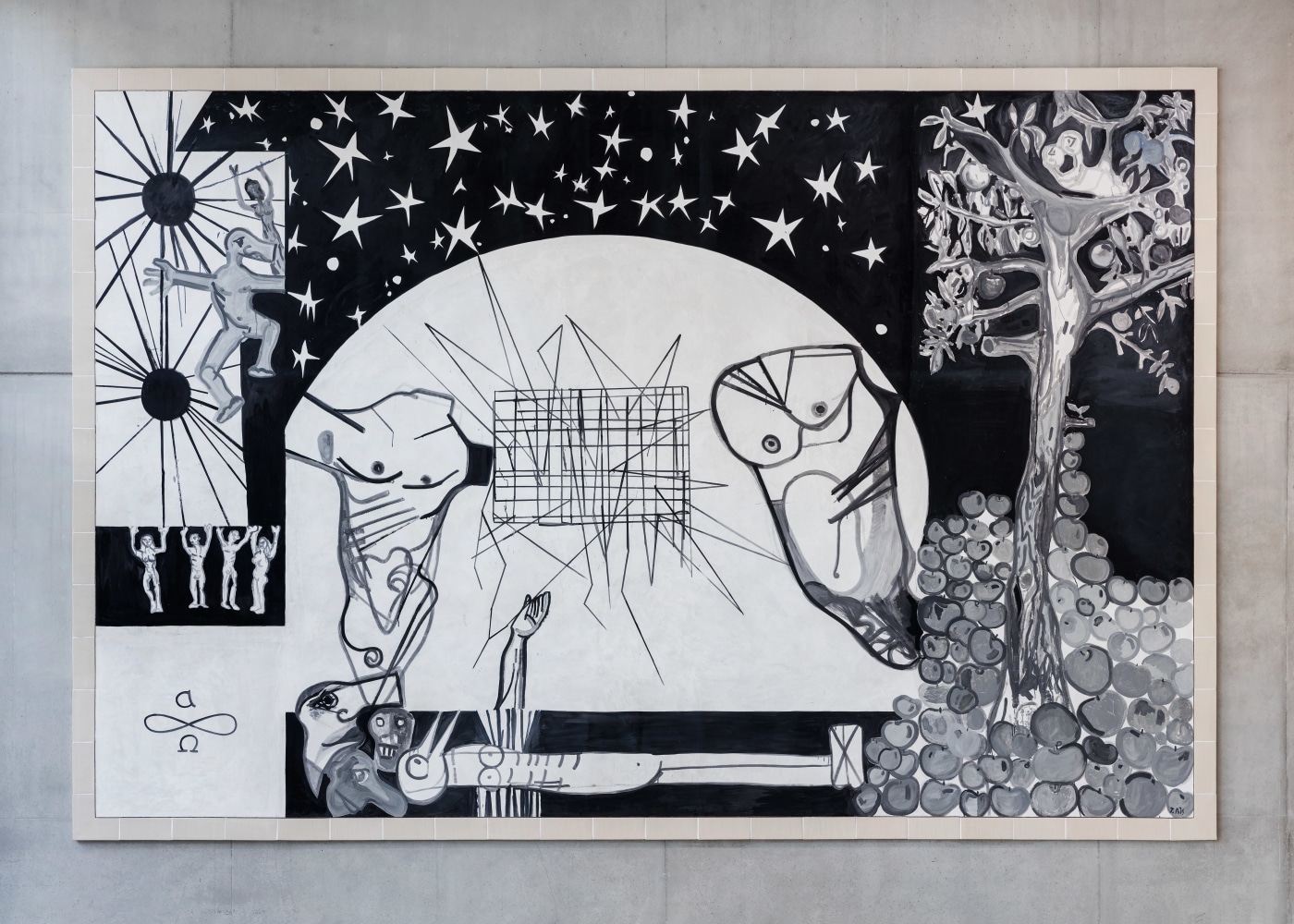 Installation view of painting by Tobias Pils