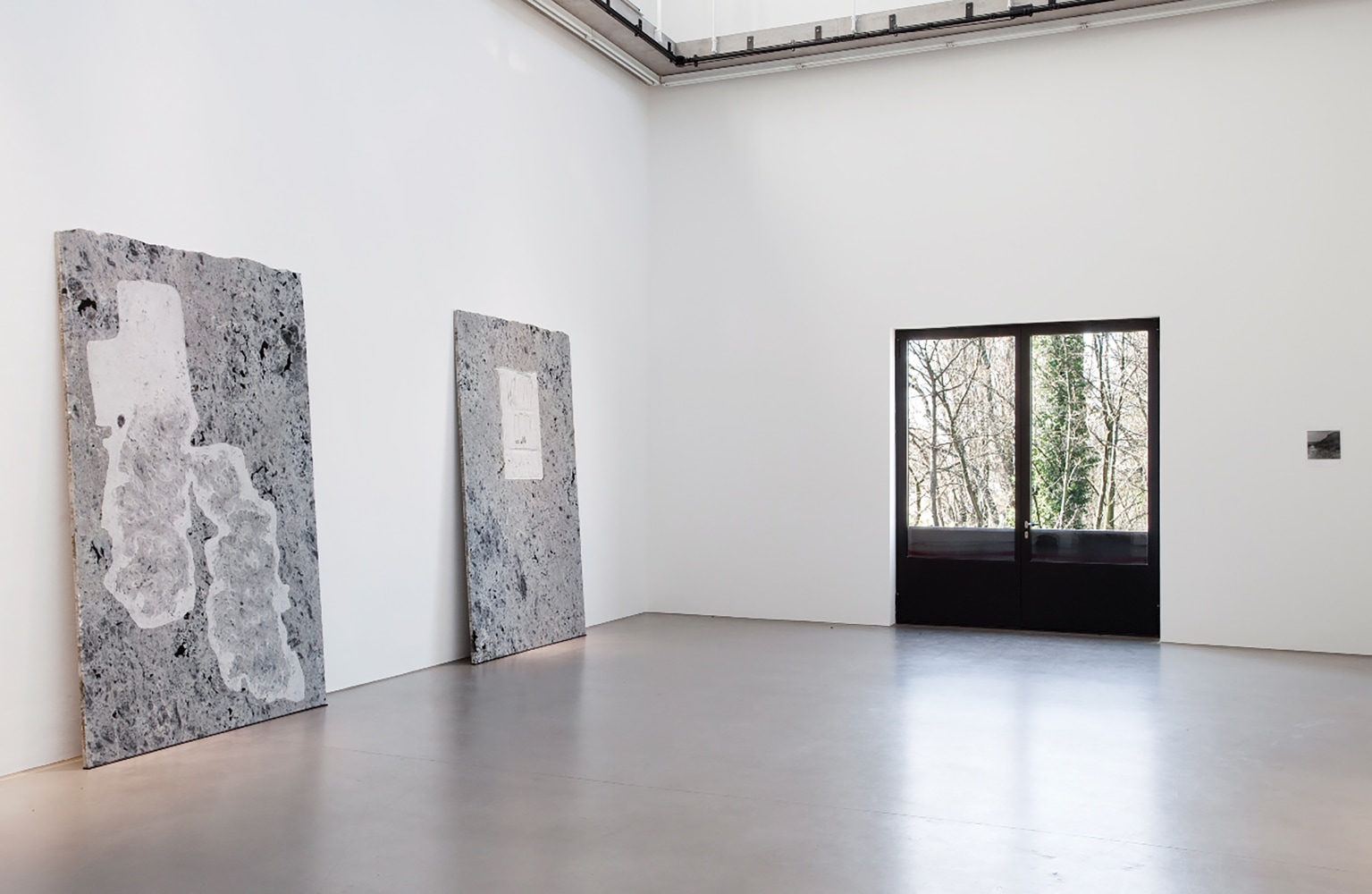 Installation view of sculptures by Trisha Donnelly