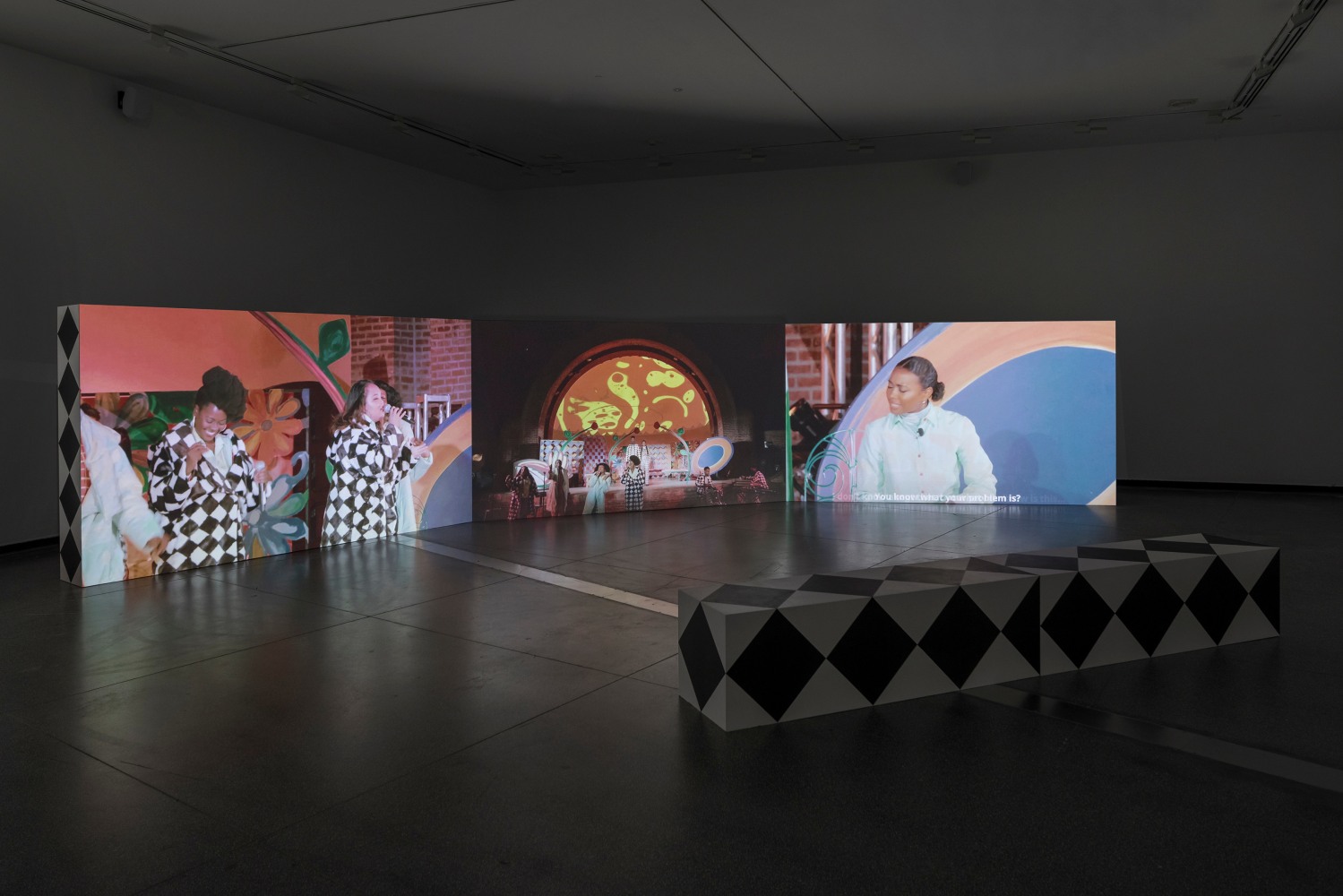 Installation view, Tschabalala Self, Skin Tight, Australian Centre for Contemporary Art, Melbourne, 2025