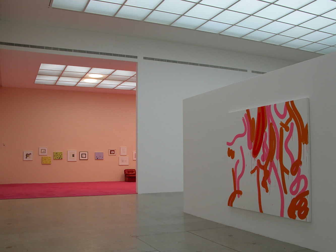 Installation view, Sue Williams, Art for the Institution and the Home, Secession, Vienna, 2002-03