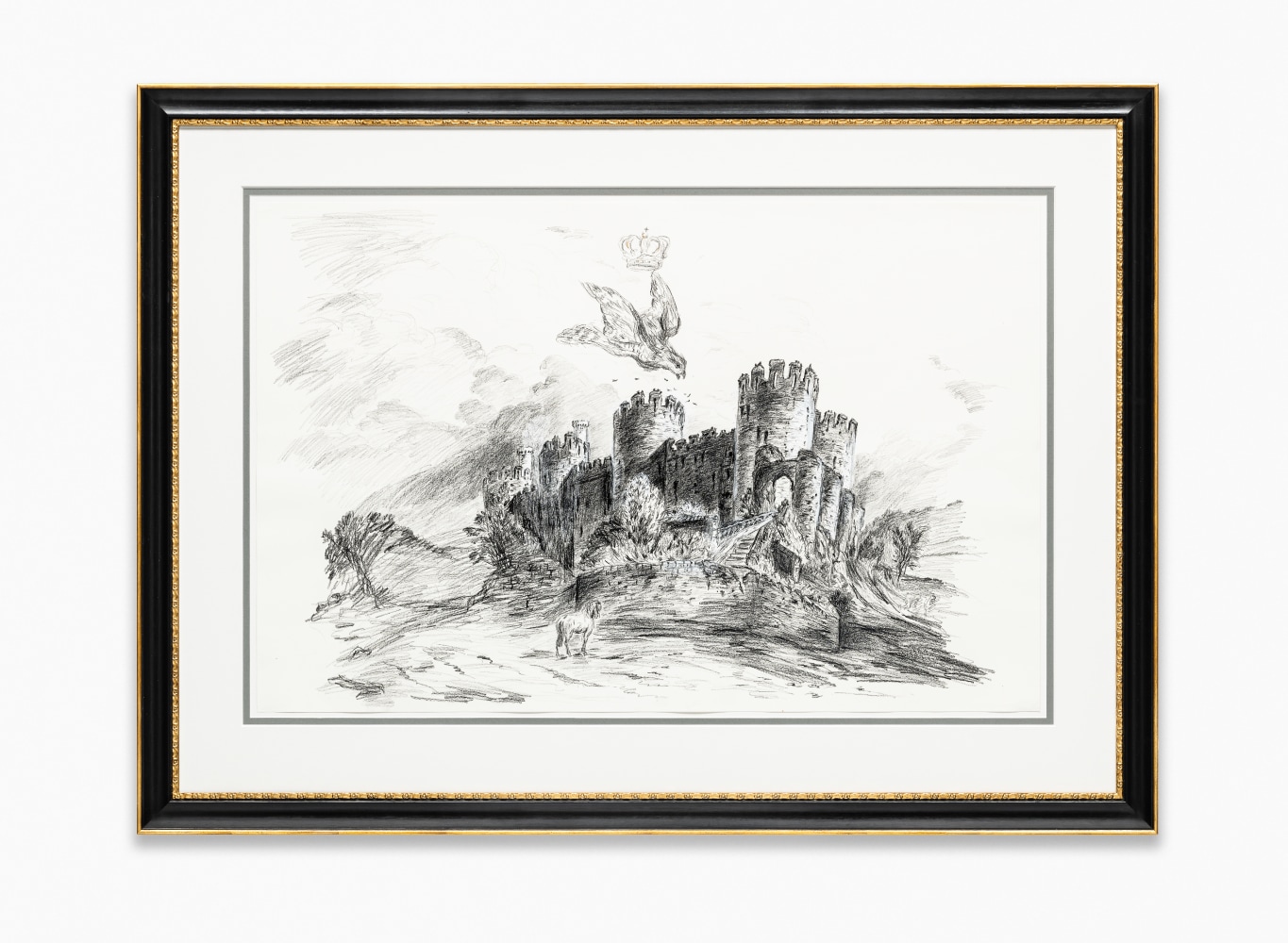 drawing of a castle by Karen Kilimnik