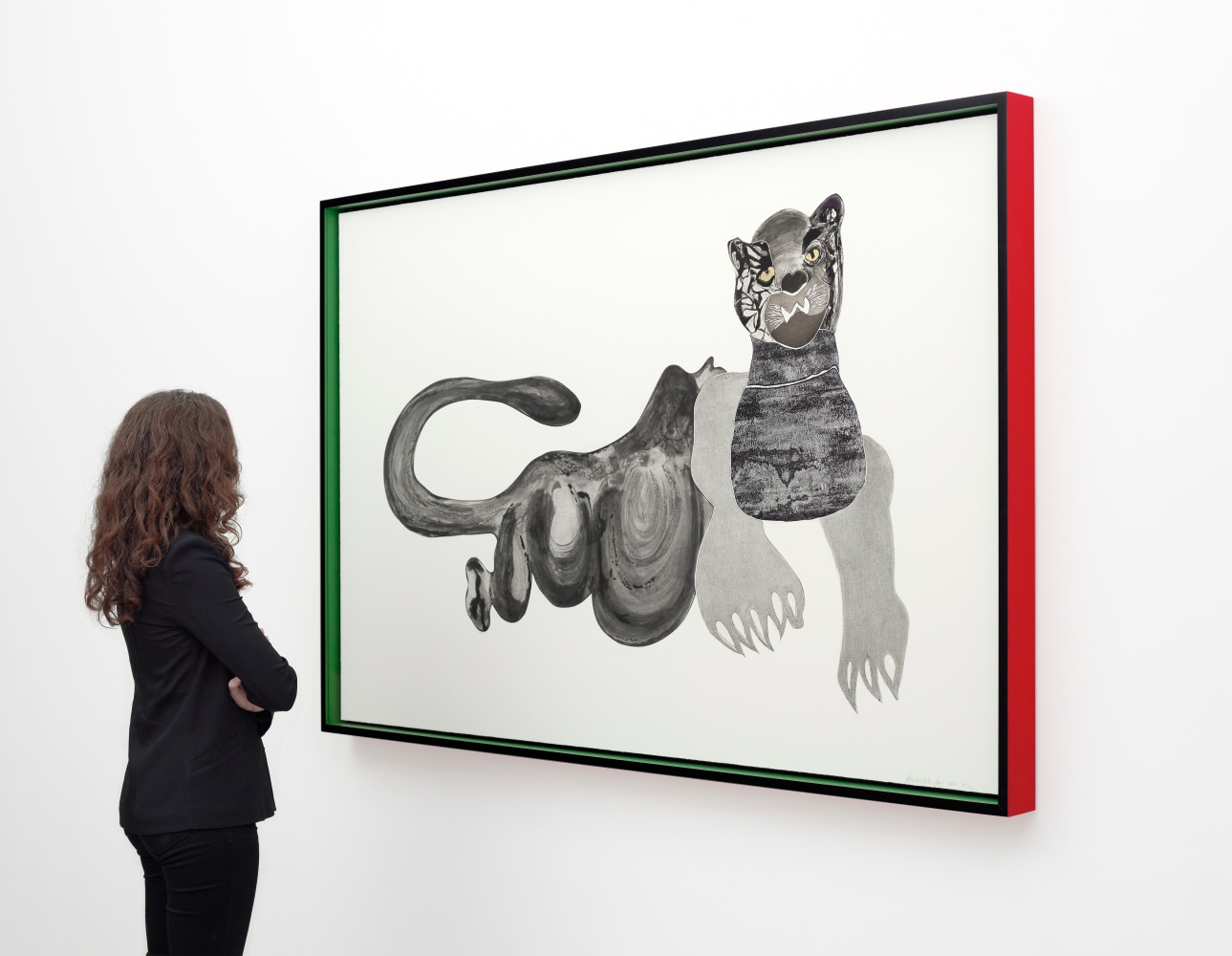 TSCHABALALA SELF

Black Panther

2022

Etching with gold leaf in artist designed frame

Edition of 15 + 3 AP

Sheet 112 x 172.5 cm / 44 x 68 in

Frame 117 x 178 x 8 cm / 46 1/8 x 70 1/8 x 3 1/8 in

SELF 57644