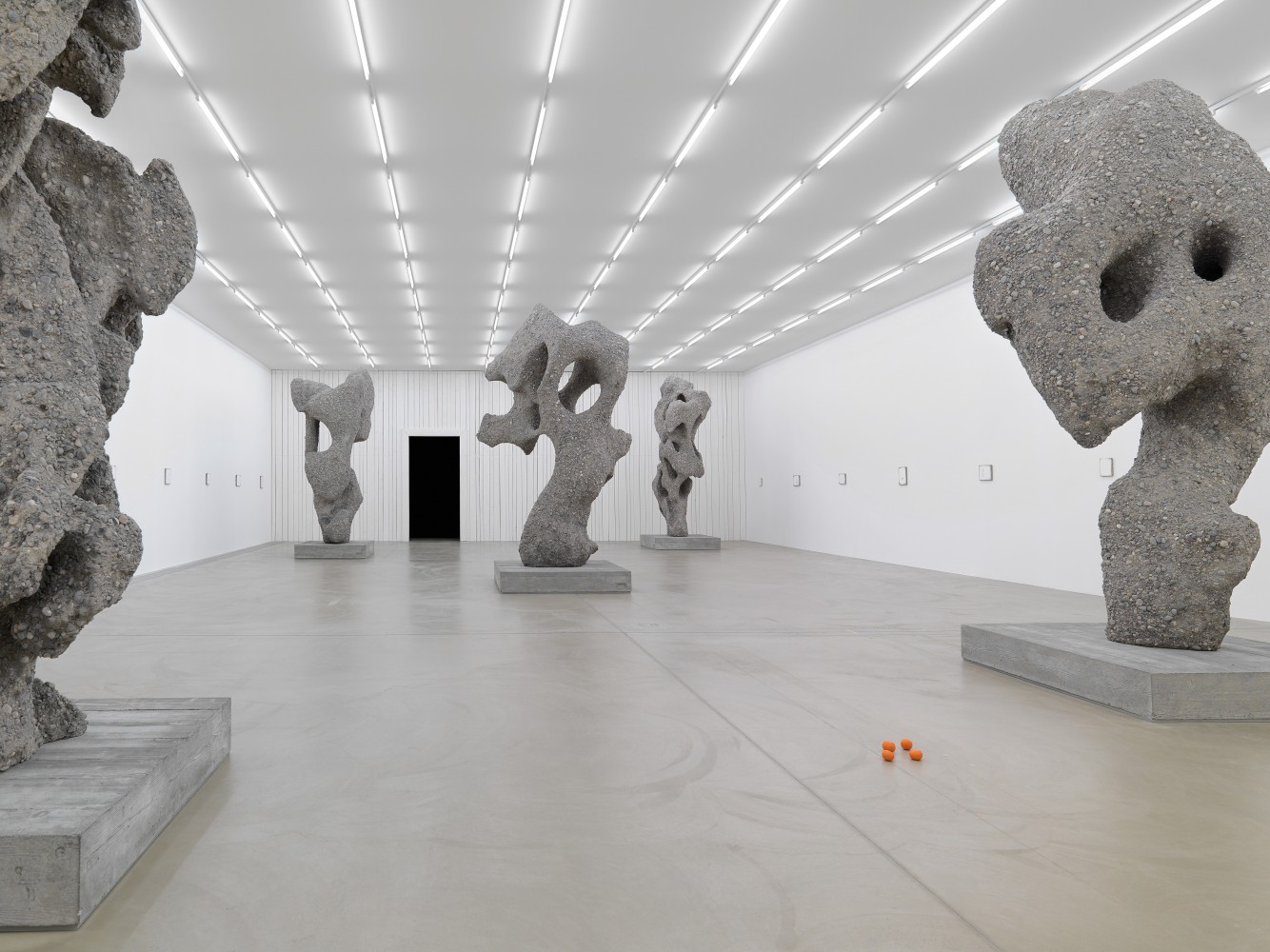 Installation view of sculptures by Ugo Rondinone