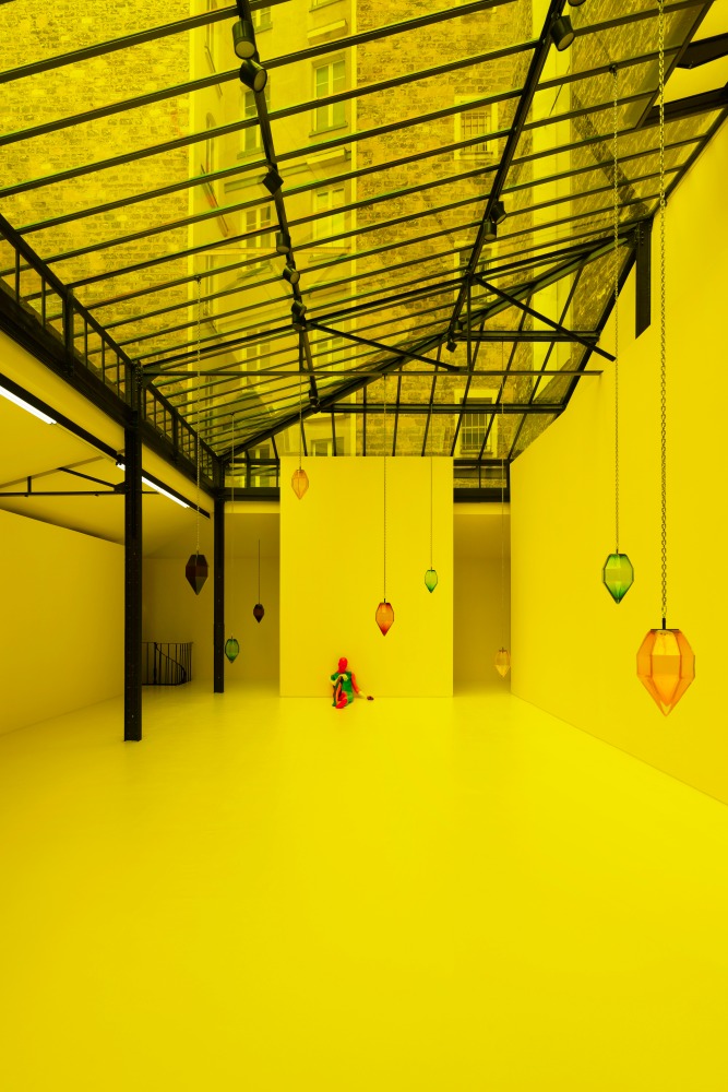 Installation view, Ugo Rondinone &amp;amp; Tarek Lakhrissi, who is afraid of red blue and yellow?, Reiffers Art Initiatives, Paris