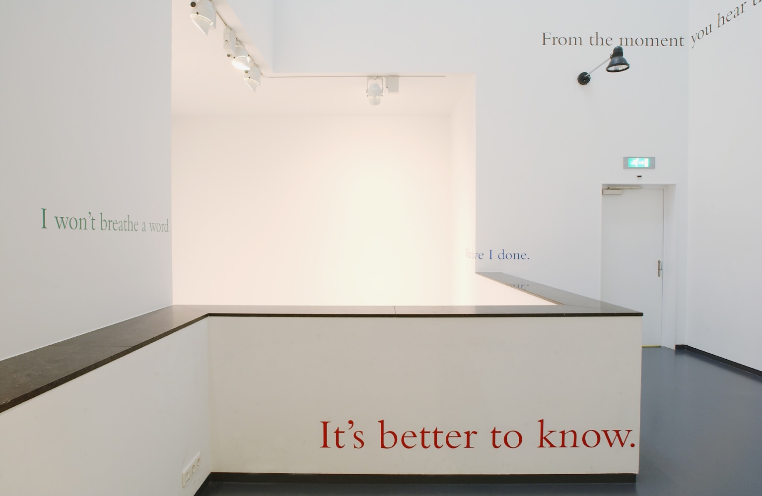 Installation view of wall works by Douglas Gordon