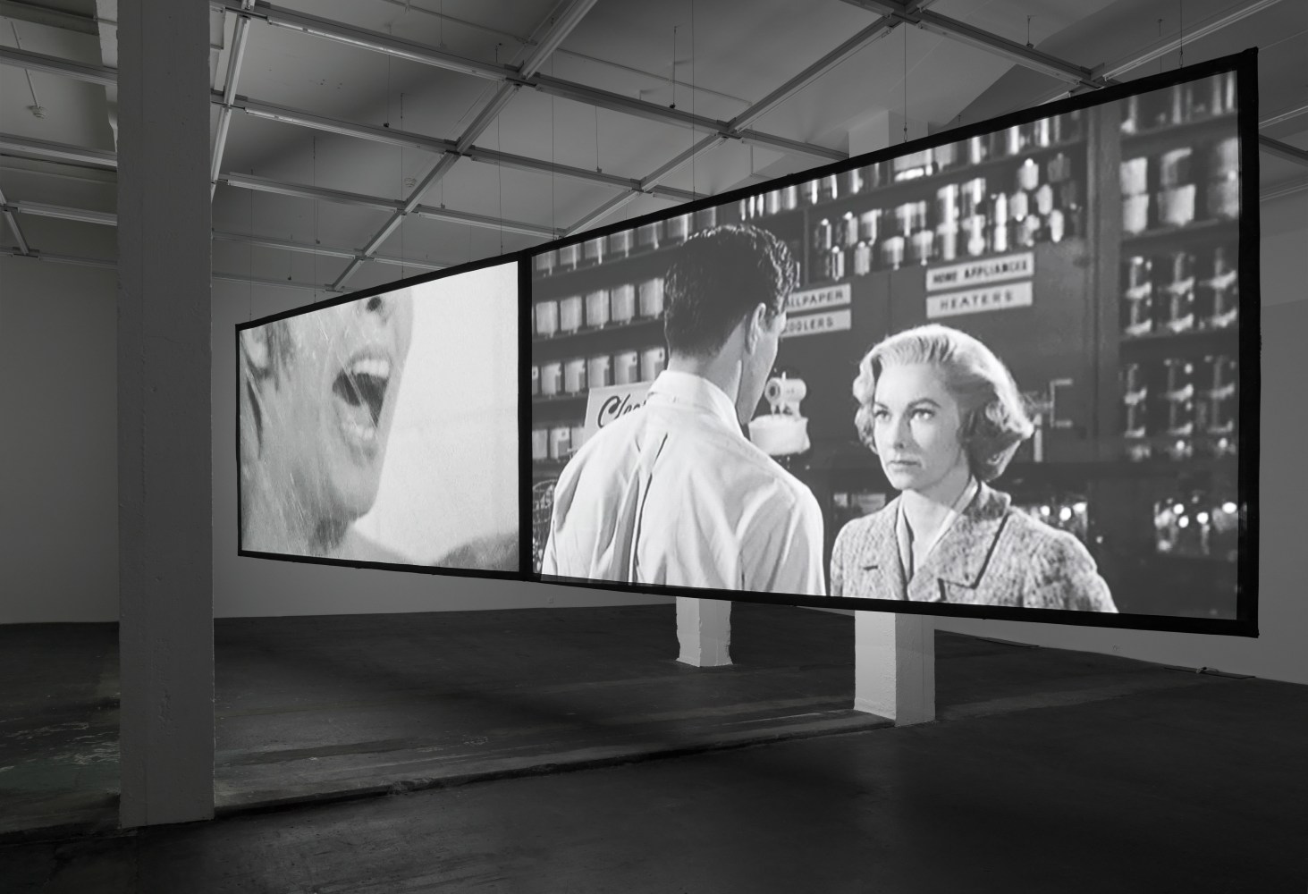 Installation view of Douglas Gordon film and installation exhibition
