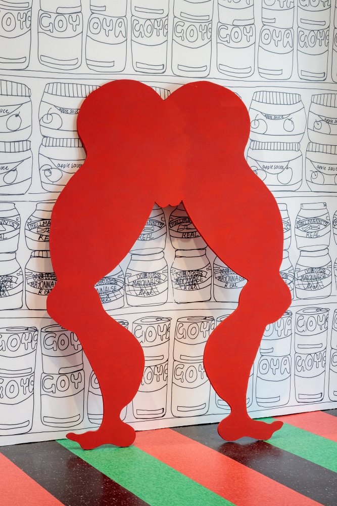 Installation view of sculpture by Tschabalala Self