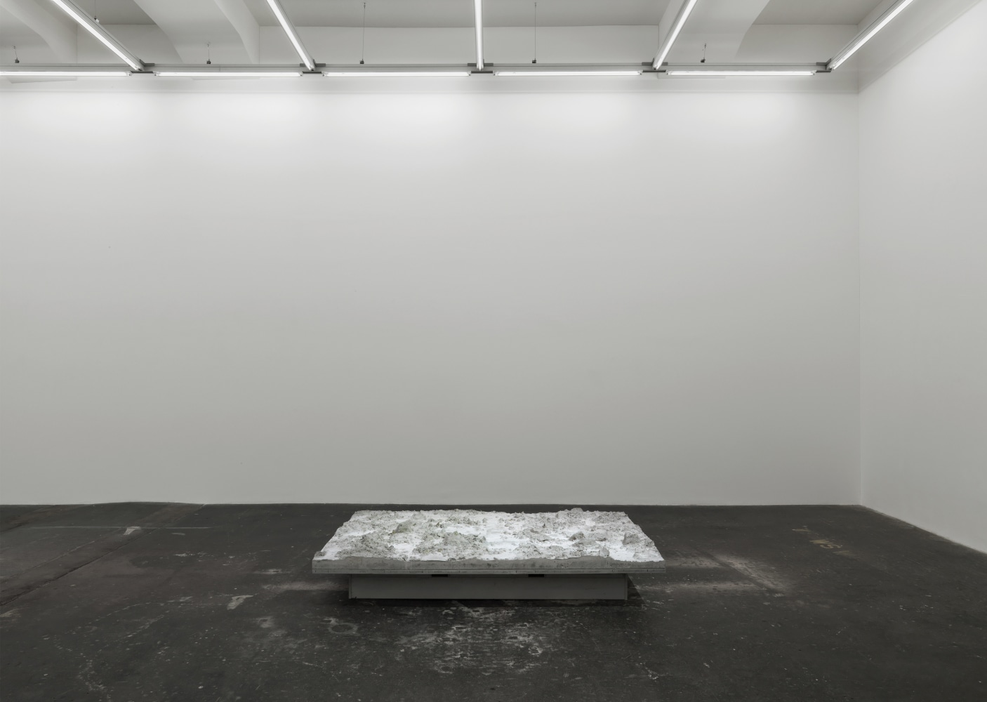 Installation view of Peter Fischli David Weiss film and sculpture exhibition
