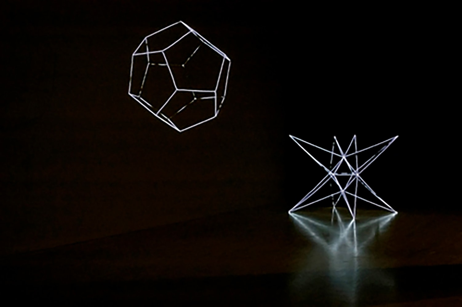 Installation view of sculptures by Angela Bulloch