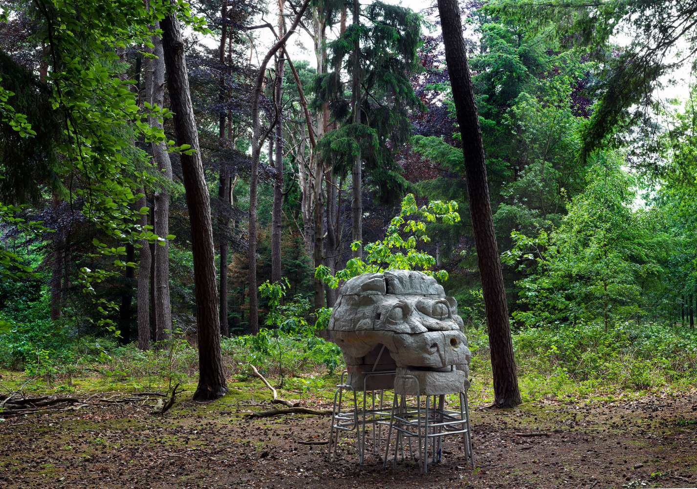 Installation view of outdoor sculpture by Justin Matherly