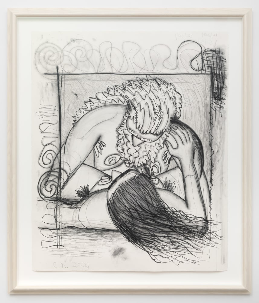 drawing of two persons by Carroll Dunham