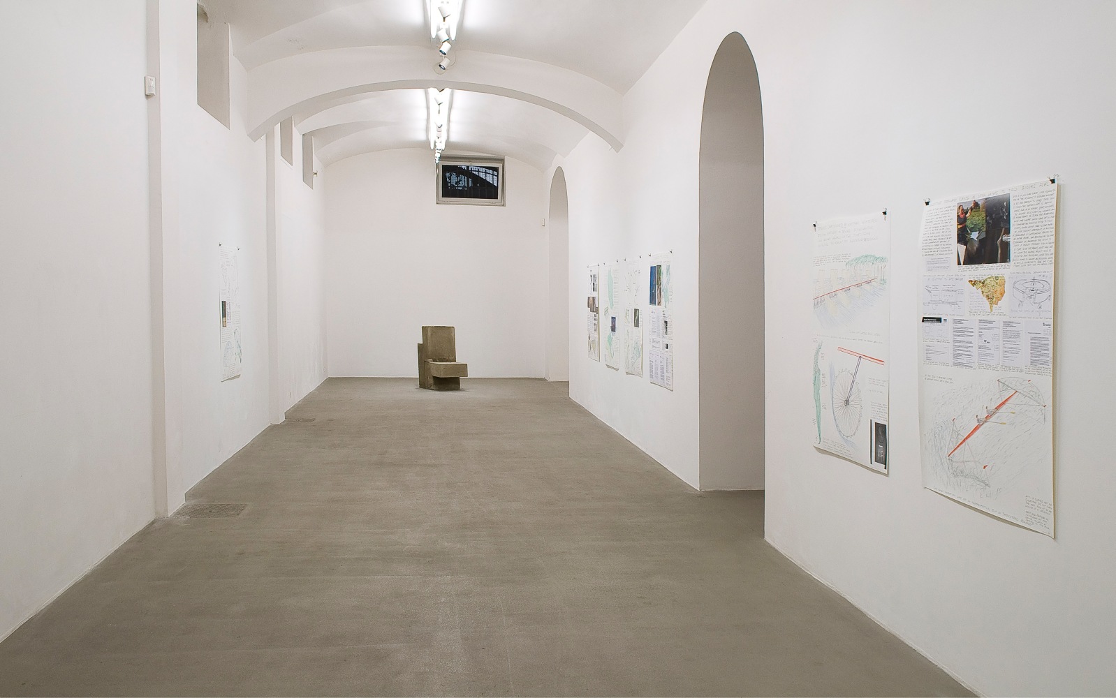 Installation view of works by Oscar Tuazon