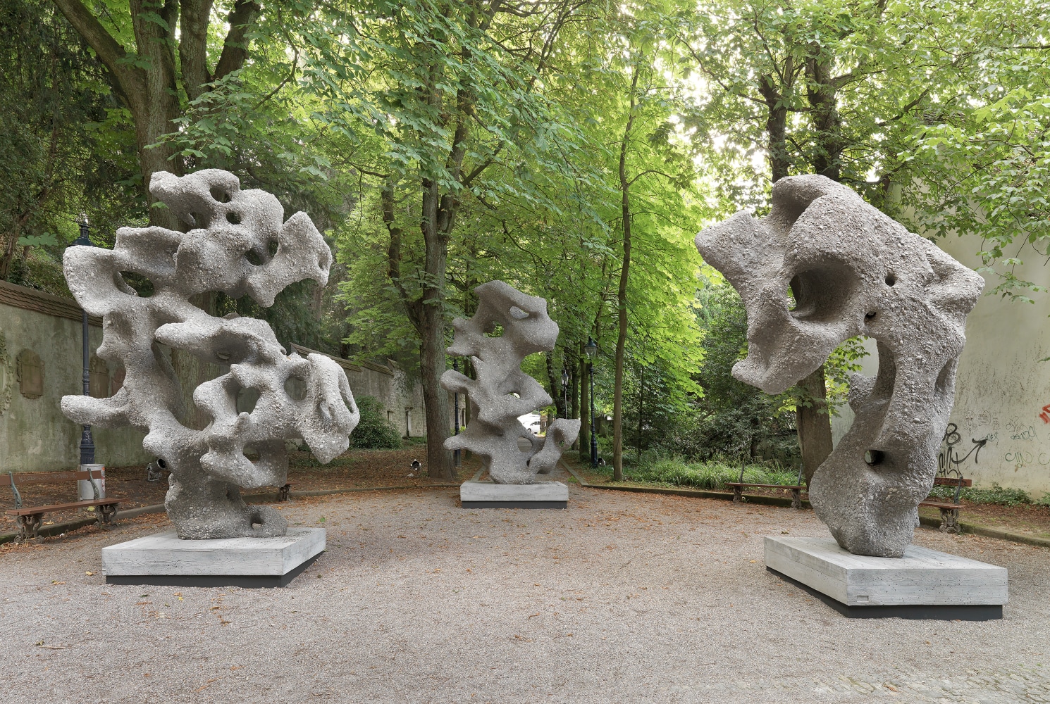 Installation view of sculptures by Ugo Rondinone