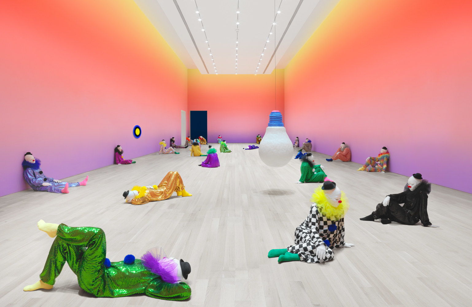 Installation view of sculptures by Ugo Rondinone