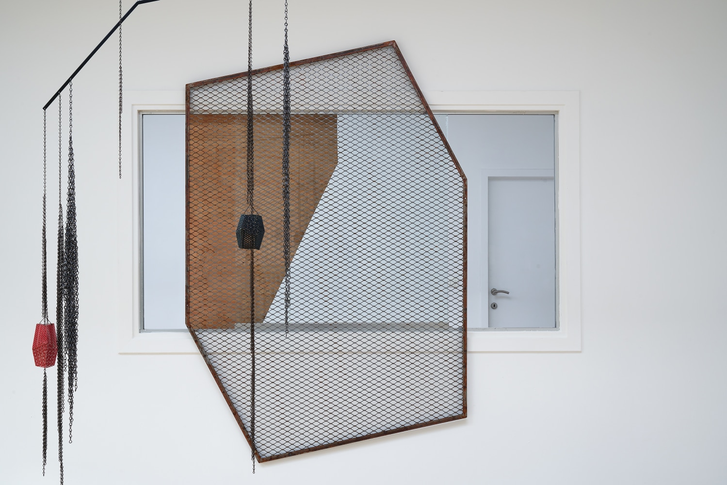Installation view of sculptures by Martin Boyce
