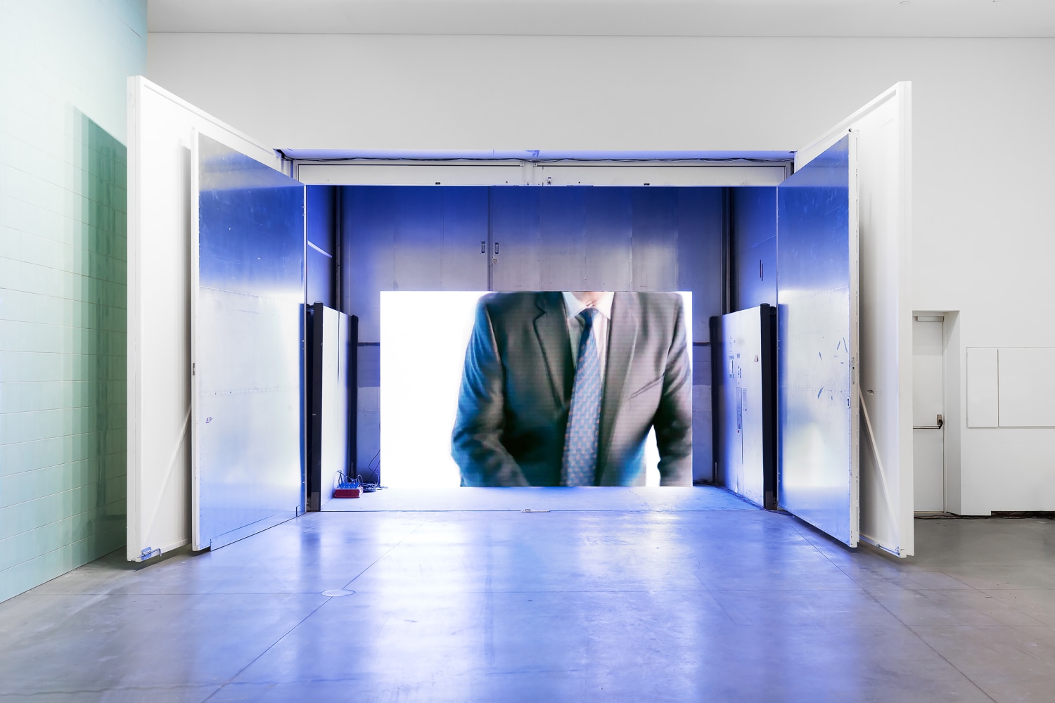 Installation view of sculptures by Matias Faldbakken