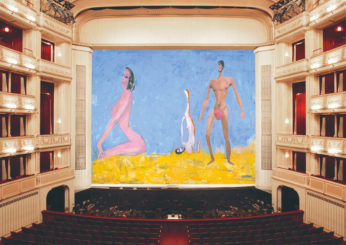 Installation view of work by Franz West