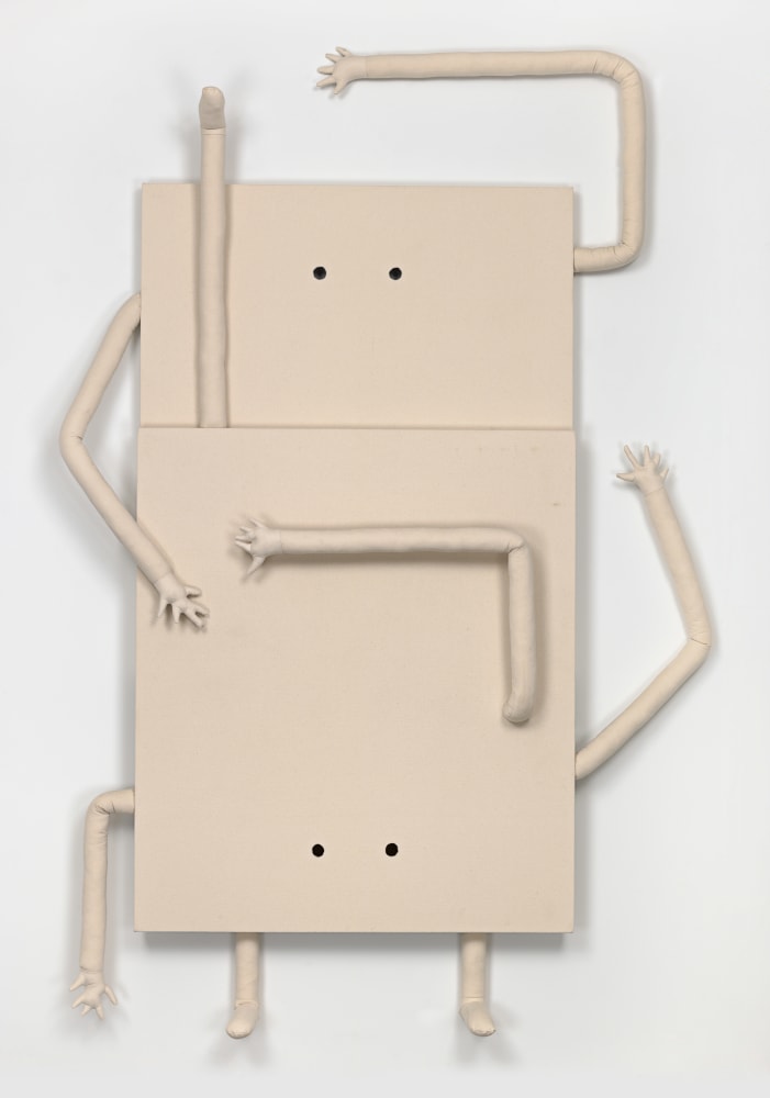 Wall relief by Wyatt Kahn Sam &amp; Jamie ​2017 Canvas on panel with armature and stuffing 244 x 160 x 19 cm / 96 x 63 x 7 1/2 in