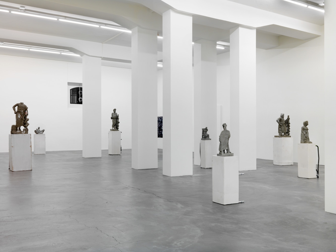 Installation view of Justin Matherly sculpture and monoprint exhibition