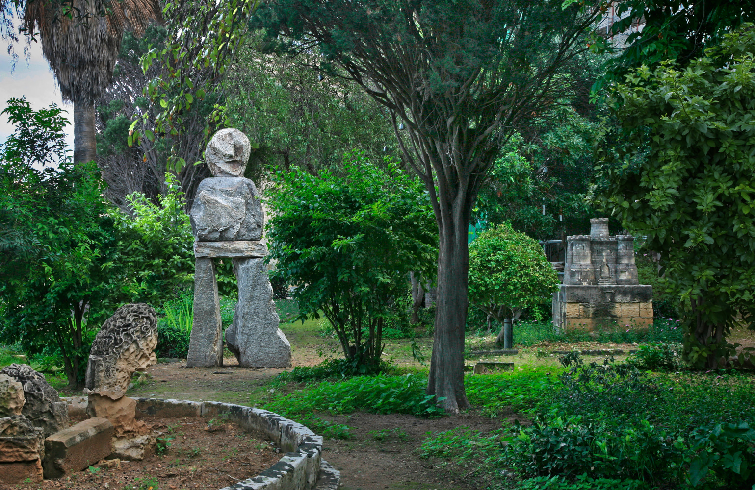 Installation view of sculpture by Ugo Rondinone