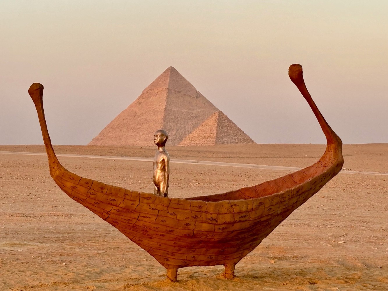 Installation view, Jean-Marie Appriou, Vessel of Time, Pyramides of Giza, Egypt, 2024