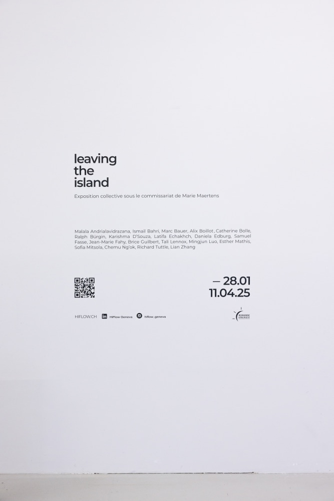Installation view, Chemu Ng&amp;#39;ok, Sofia Mitsola, Leaving the Island, HiFLOW, Geneva, 2025
