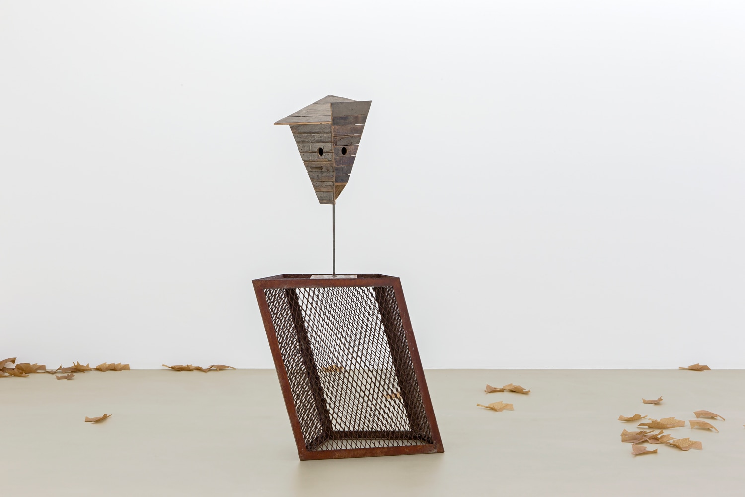 Installation view of sculptures by Martin Boyce