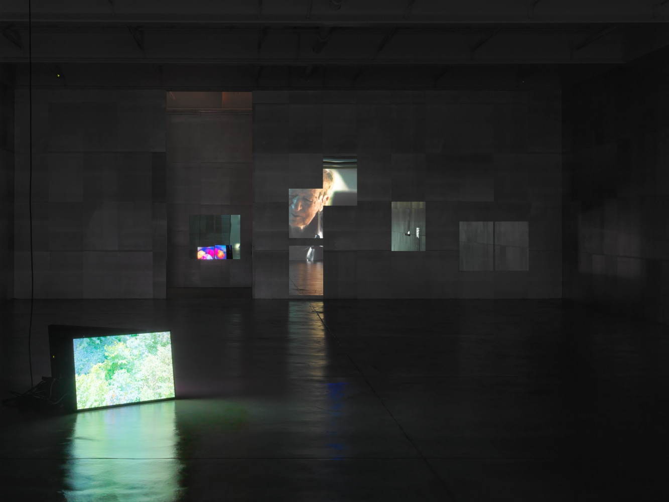 Installation view of Douglas Gordon film and installation exhibition