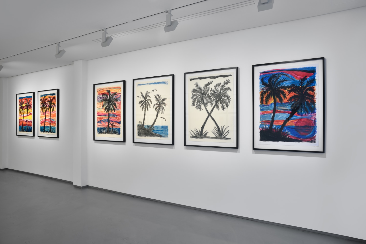 Installation view of paintings by Josh Smith
