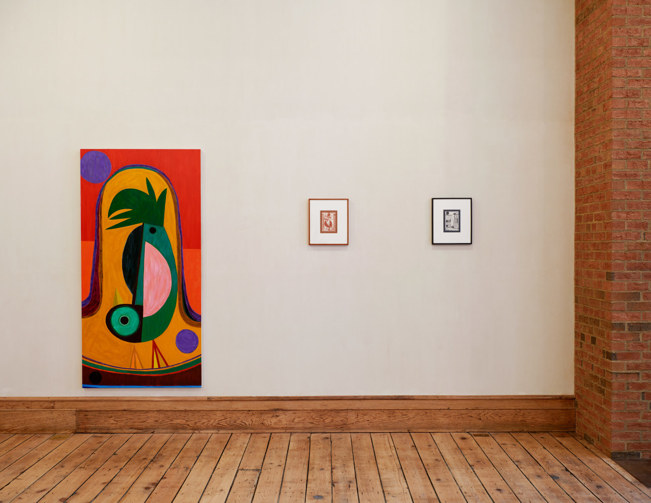 Installation view of paintings and drawings by Austin Eddy